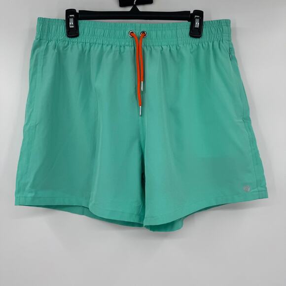 Amazon Brand Mens Green Compression Swim Trunks Lined Drawstring Large 34 NWT - Picture 2 of 10